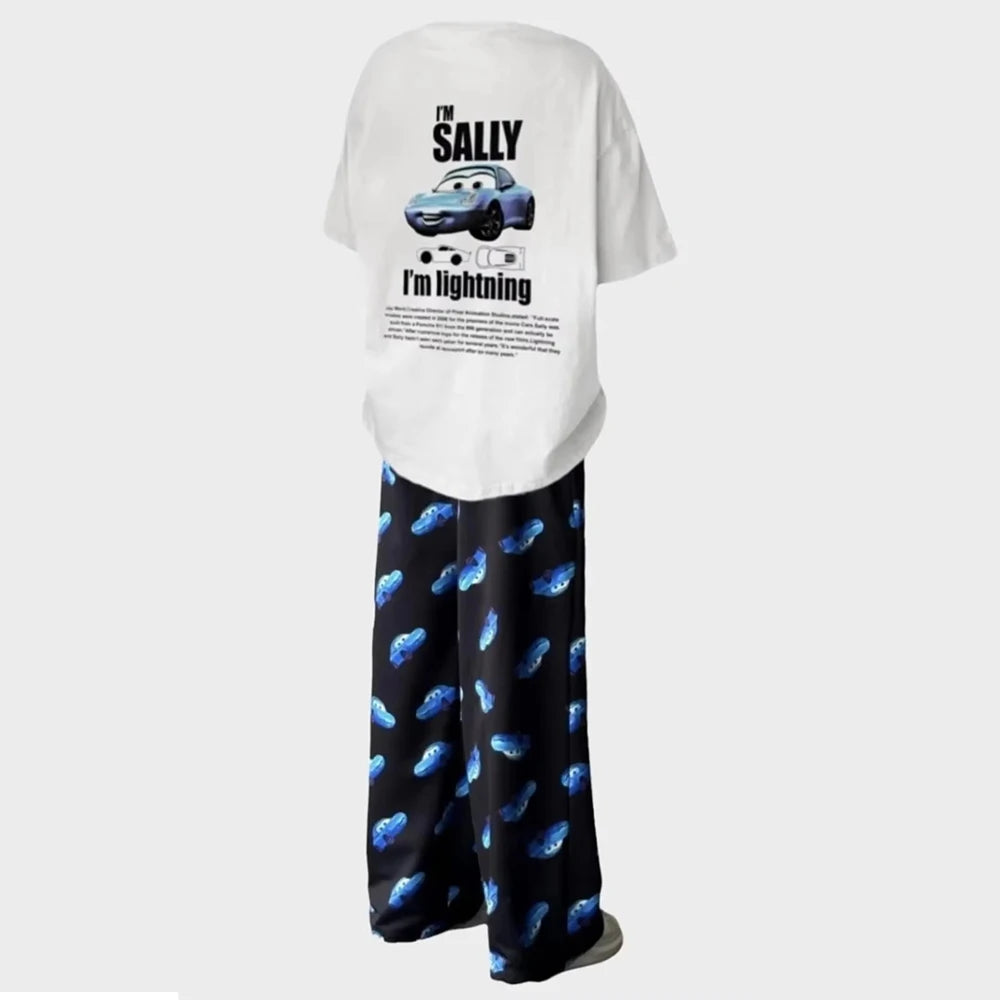 The Cars Lightning Mcqueen&Sally Shirt With Pijama Pants