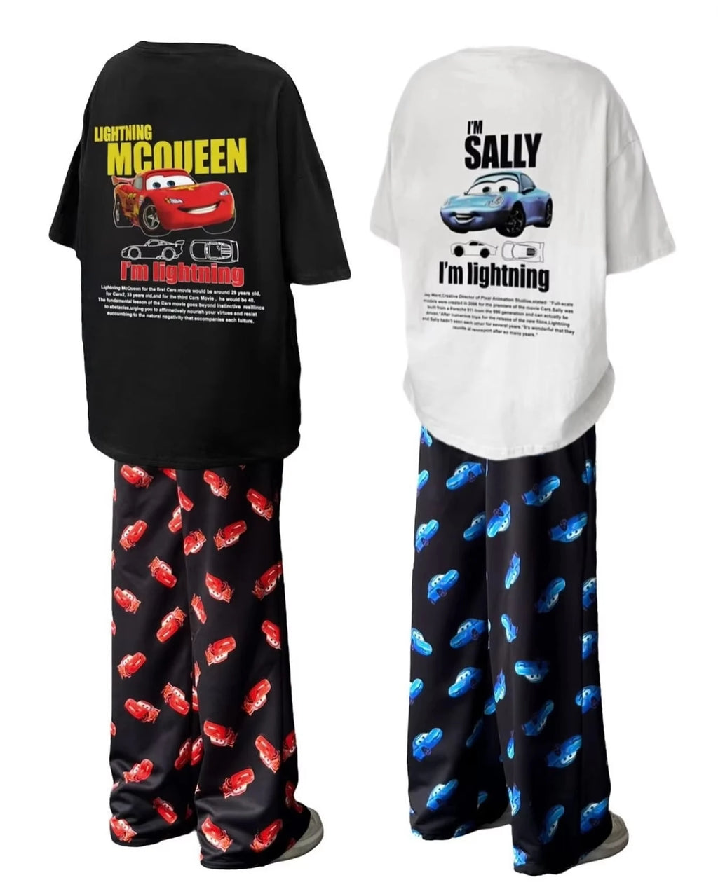 The Cars Lightning Mcqueen&Sally Shirt With Pijama Pants