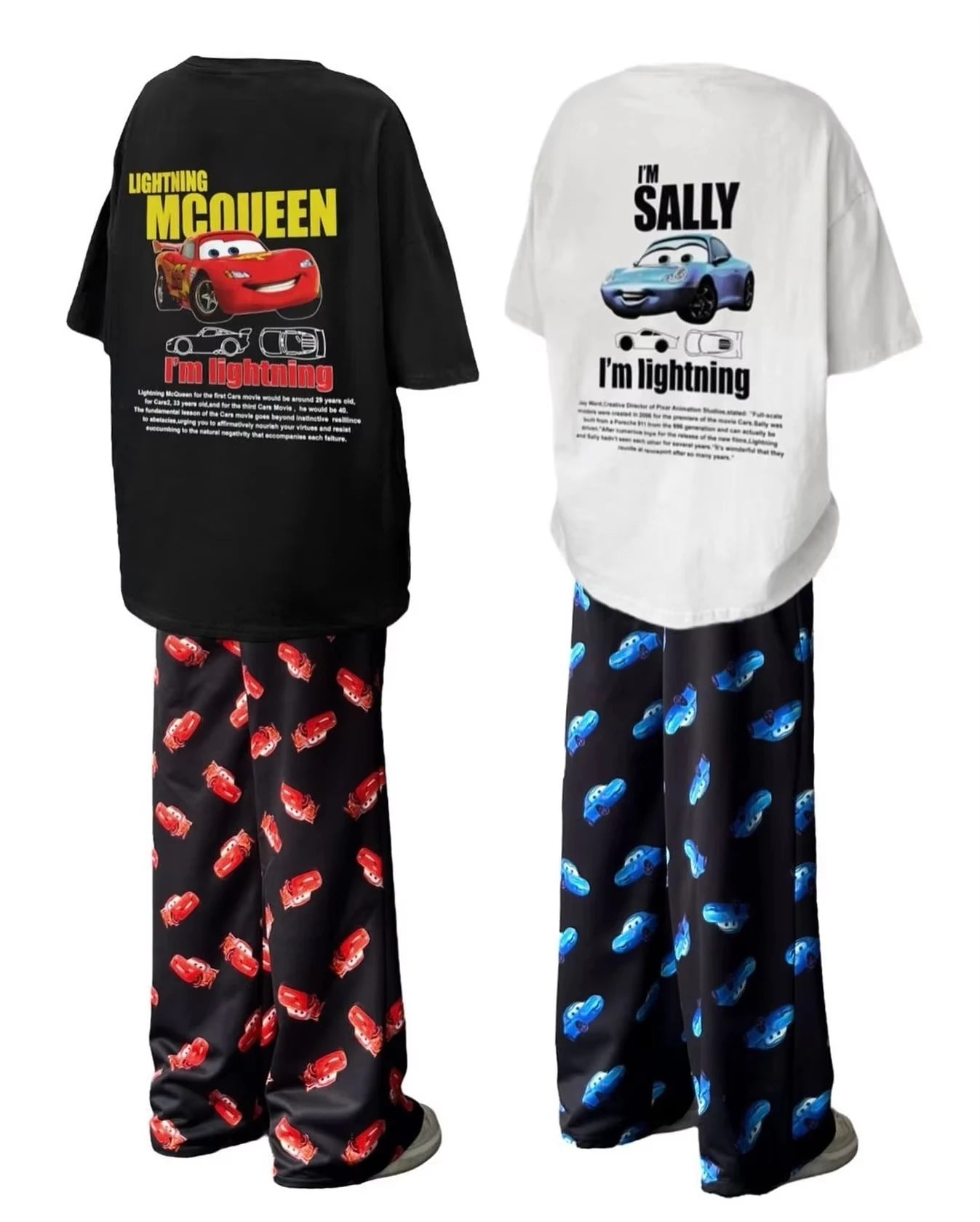 The Cars Lightning Mcqueen&Sally Shirt With Pijama Pants